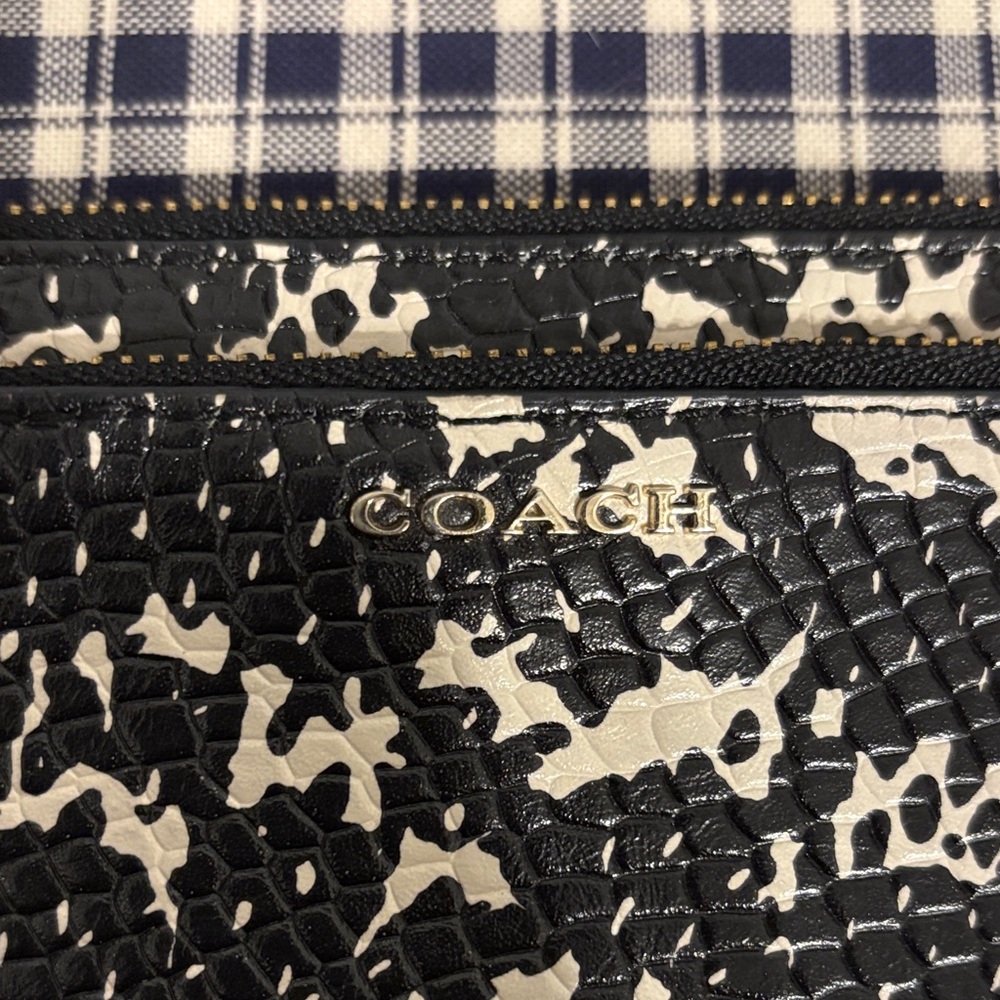 Coach Madison two tone python embossed double zip… - image 3